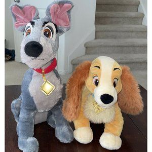 Disney Tramp Plush Dog 16" - Lady and the Tramp 20” Set Authentic Disney Store
